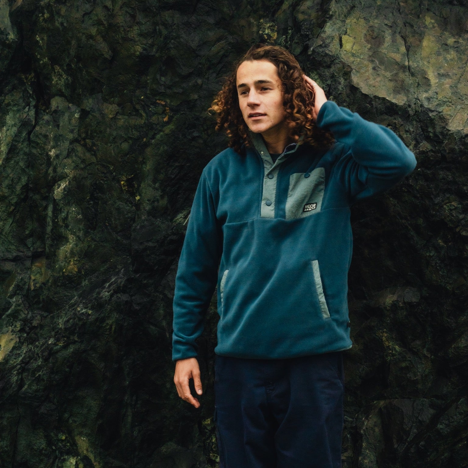 Gwenvor Unisex Quarter Snap Fleece Blue