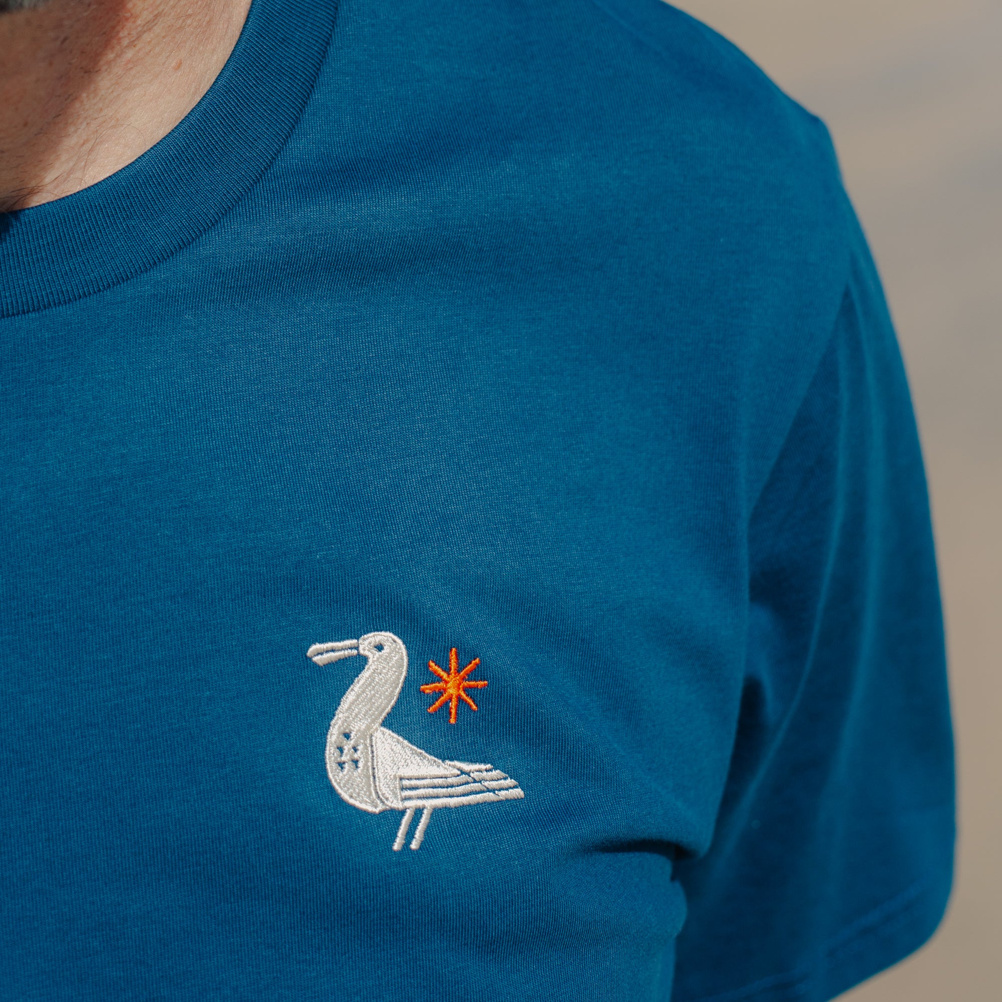 Da Bird Embroidered T-Shirt - Deep Blue