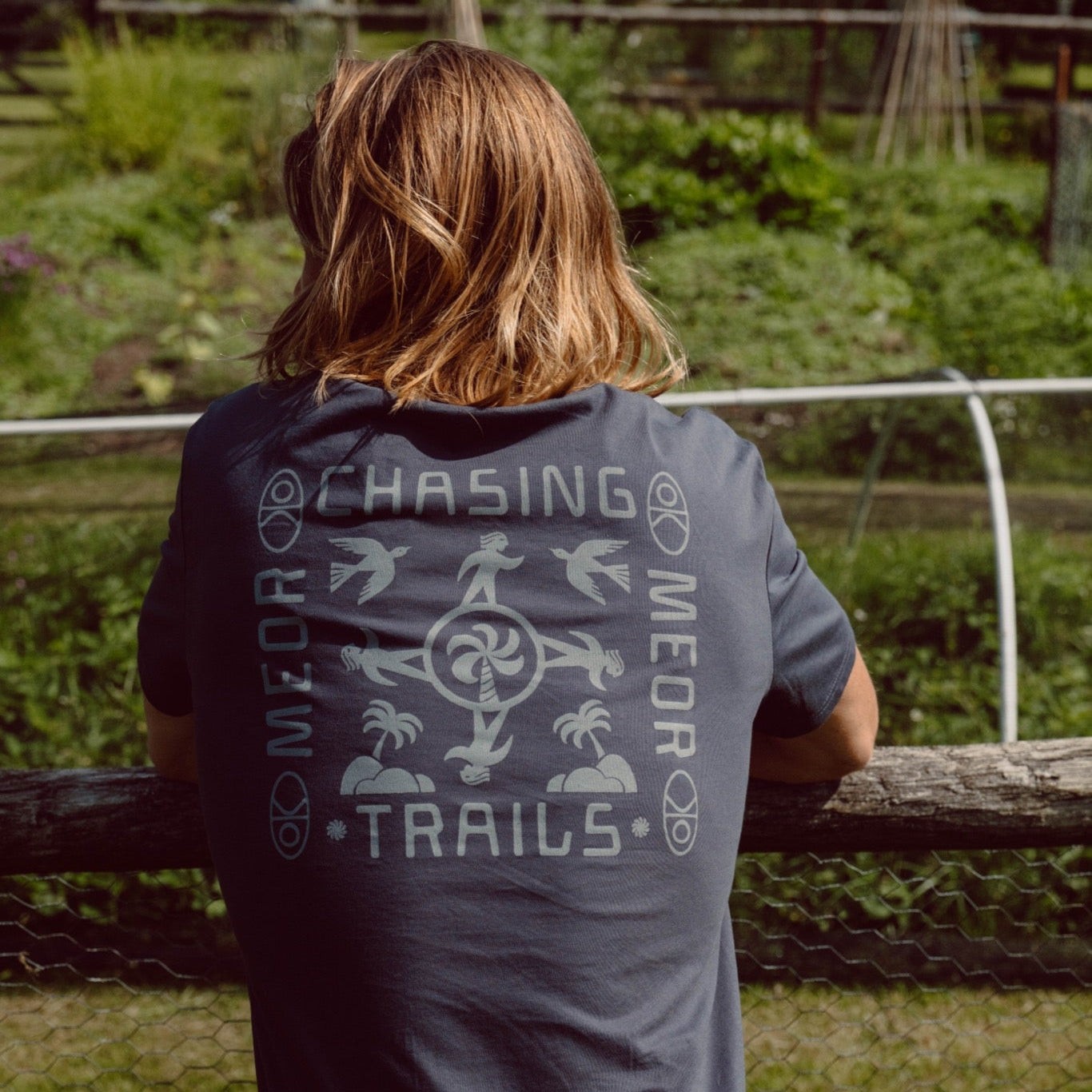 Chasing Trails Unisex T-Shirt - Slate Blue