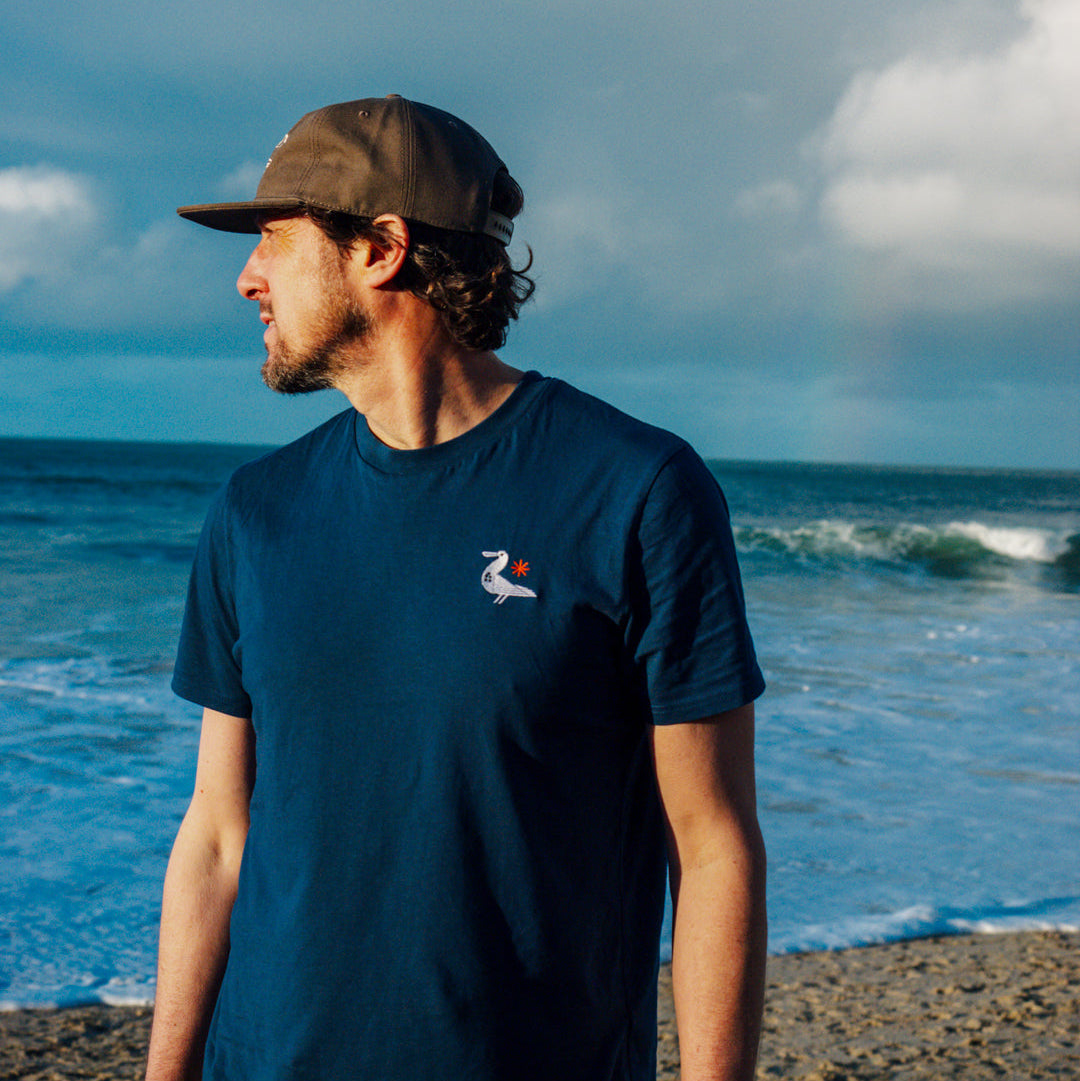 Da Bird Embroidered T-Shirt - Deep Blue