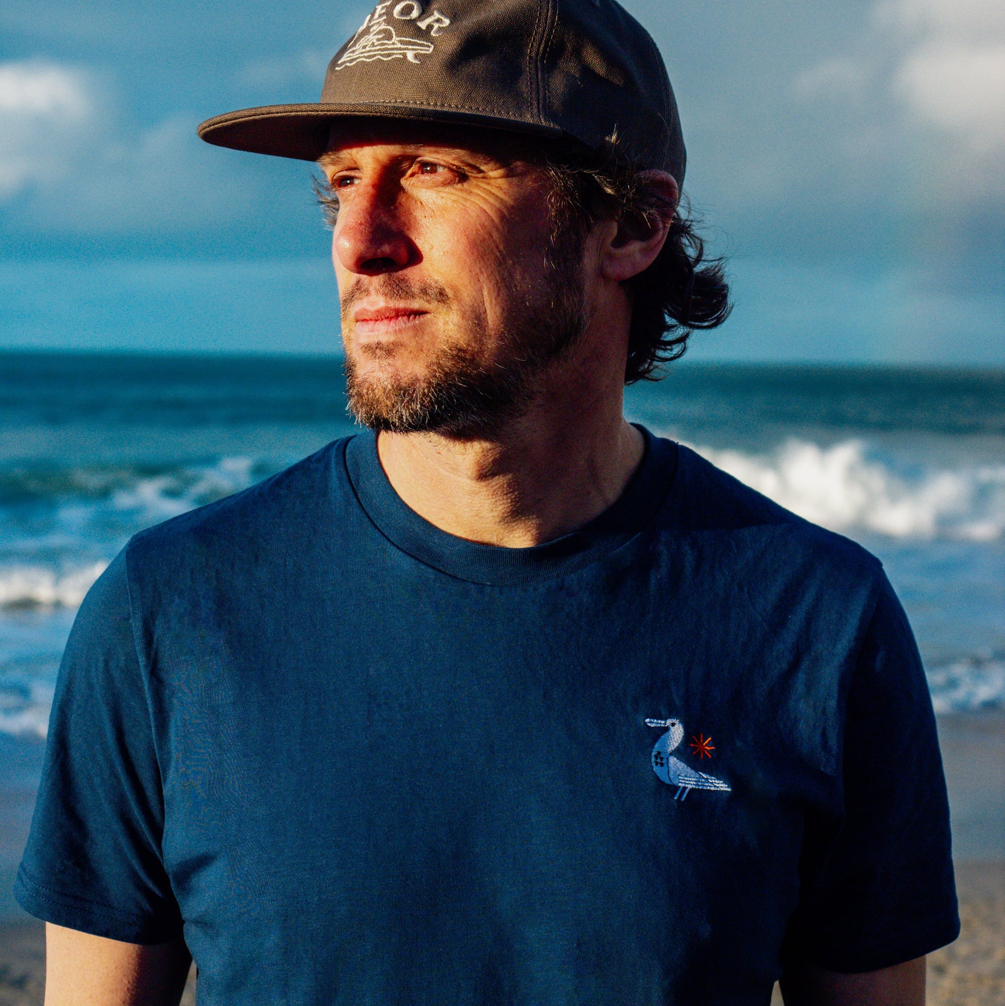 Da Bird Embroidered T-Shirt - Deep Blue