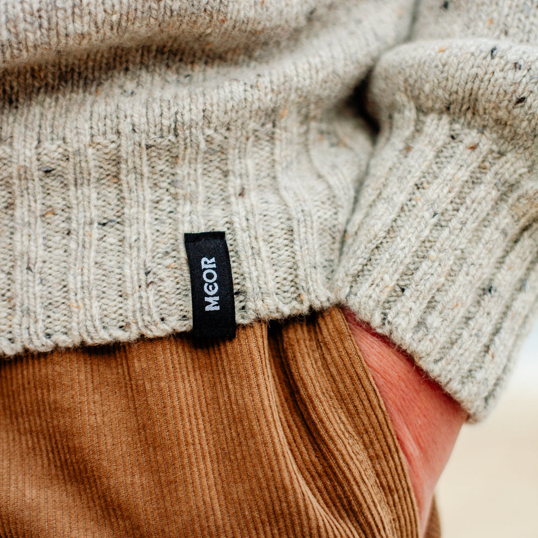 Fisherman Chunky Nep Wool Jumper Oat Unisex