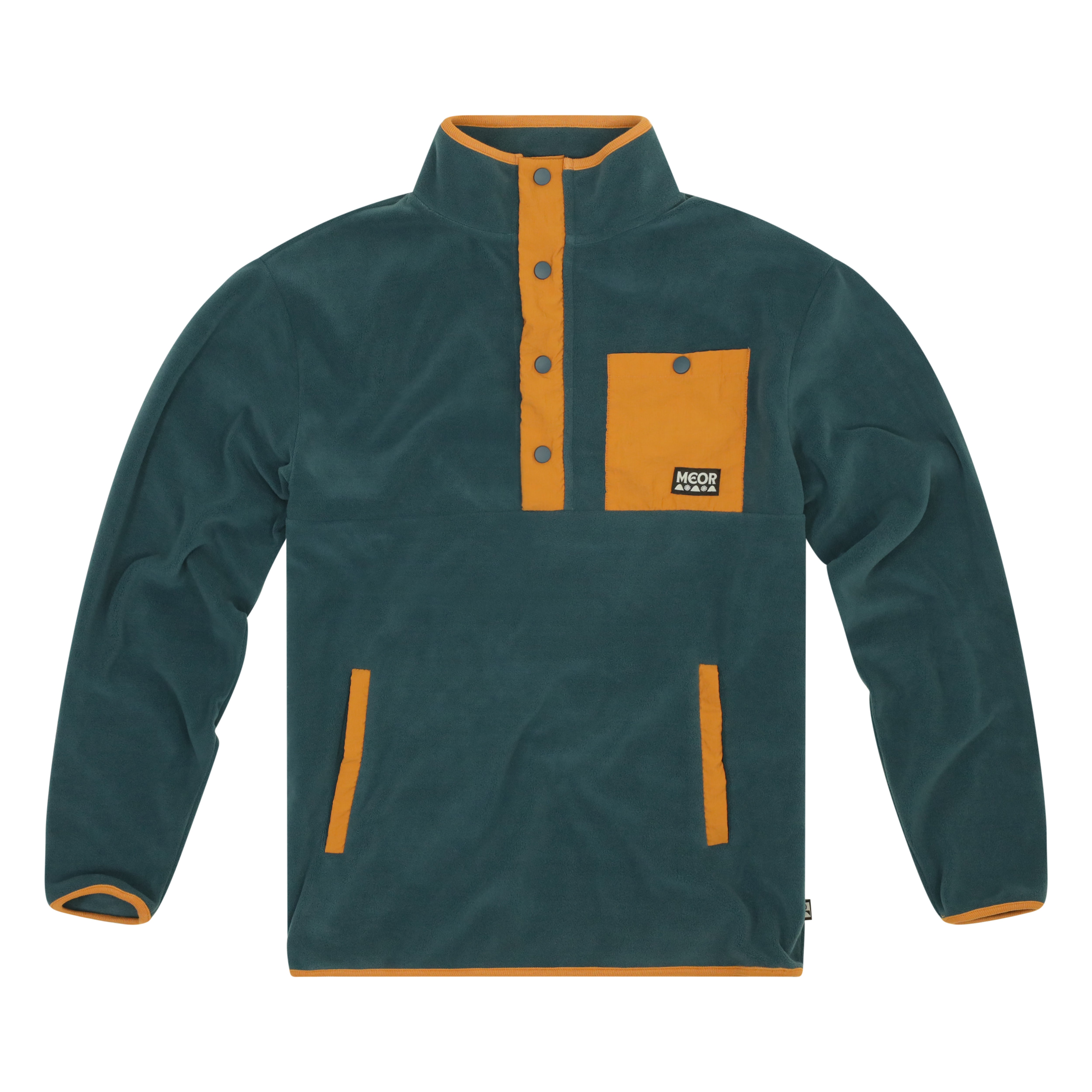 Gwenvor Unisex Quarter Snap Fleece Blue-Yellow