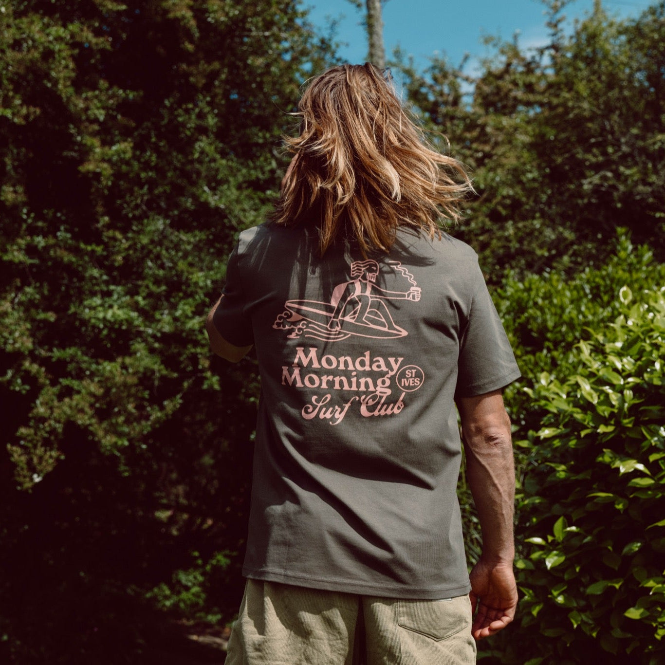 Monday Morning Surf Club Unisex T-Shirt Khaki Green